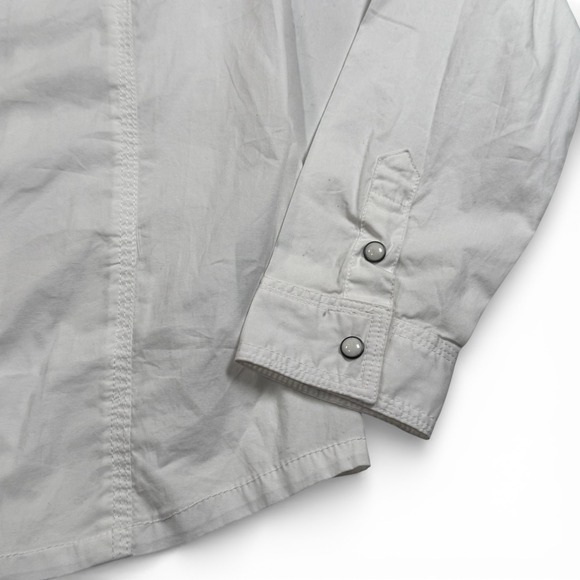 True Religion Western Poplin Shirt Womens Large White Long Sleeve Snap NWT - Picture 8 of 12